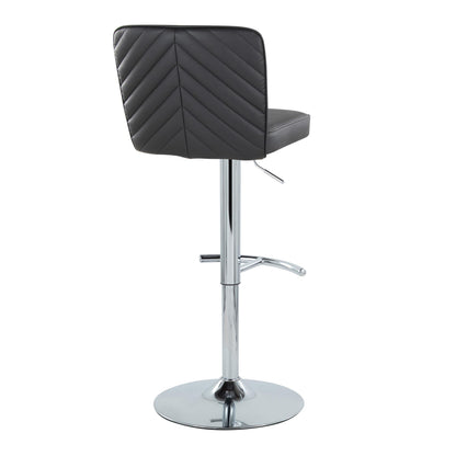 Henry - Contemporary Adjustable Barstool With Swivel &amp; Rounded T Footrest (Set of 2)