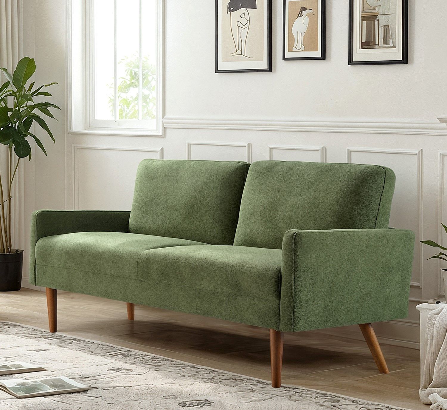 Sofa, European Style With Sleek Design, Modern &amp; Vintage Flair, Upholstered 3 Seater Couch