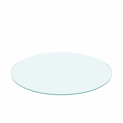 20&quot; Round Tempered Glass Table Top Clear Glass 1 / 4&quot; Thick Flat Polished Edge - Transparent