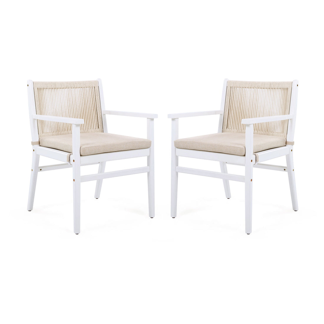 Outdoor Acacia Wood Patio Dining Armchair (Set of 2)