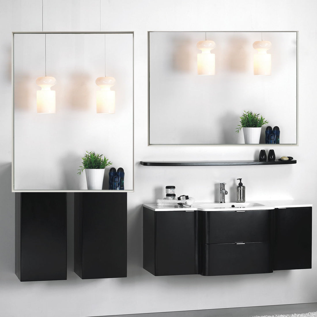 Rectangular Wall-Mounted Beveled Bathroom Mirror, Square Angle Metal Frame Wall Mounted Bathroom Mirrors For Wall (Horizontal &amp; Vertical) - Glossy White