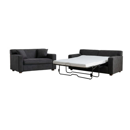 Convertible Sleeper Loveseat &amp; Chair Set With Fold Out Mattress, Loveseat &amp; Chair - Gray
