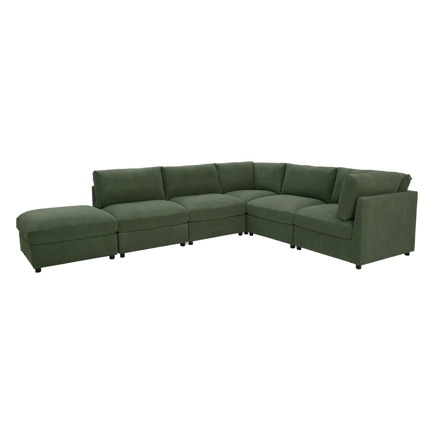 Reversible Modular Sectional &amp; Custom Configuration And Premium Upholstery - Dark Green