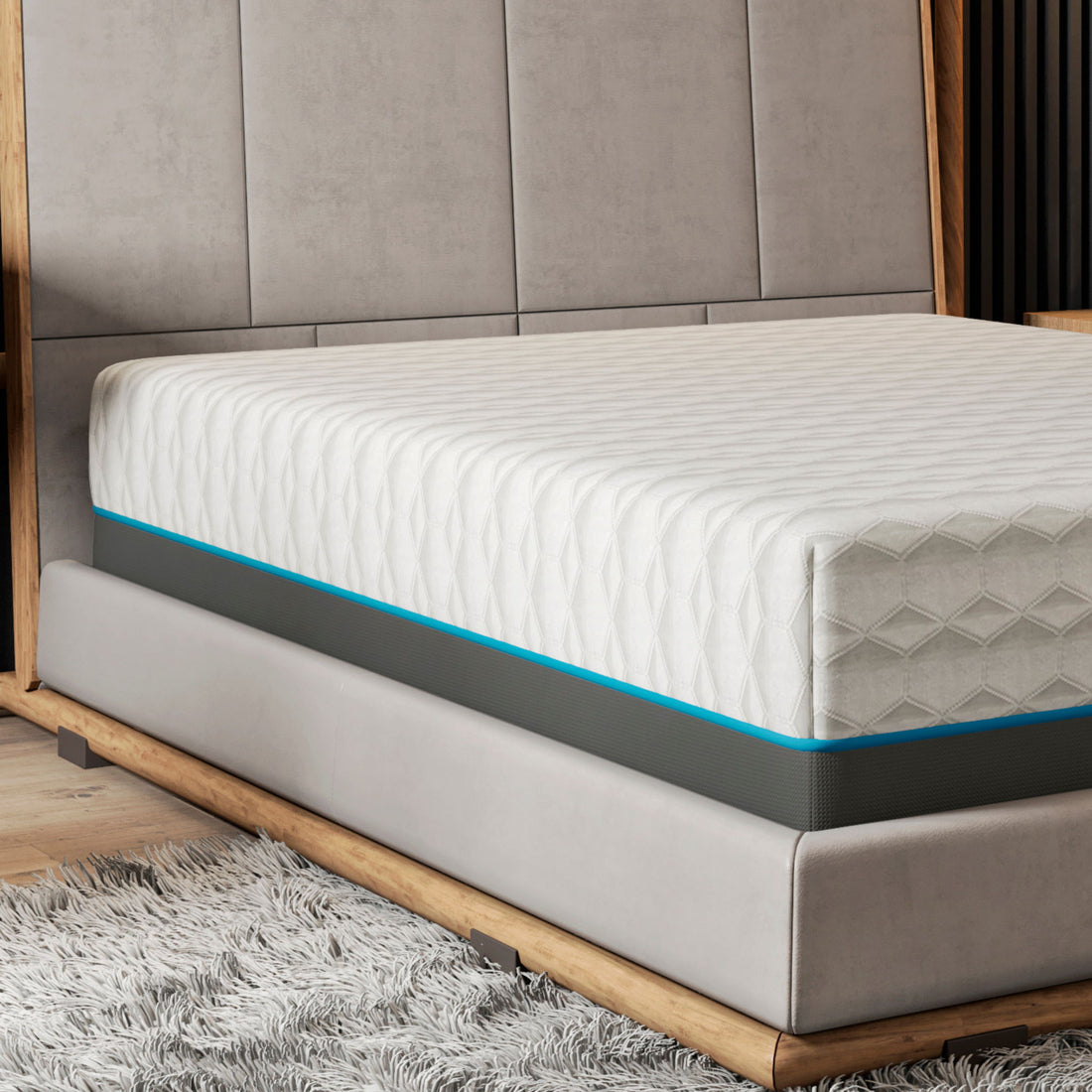 Copper Lux - 14&quot; Plush Memory Foam Mattress With Phase Change Cooling Fabric