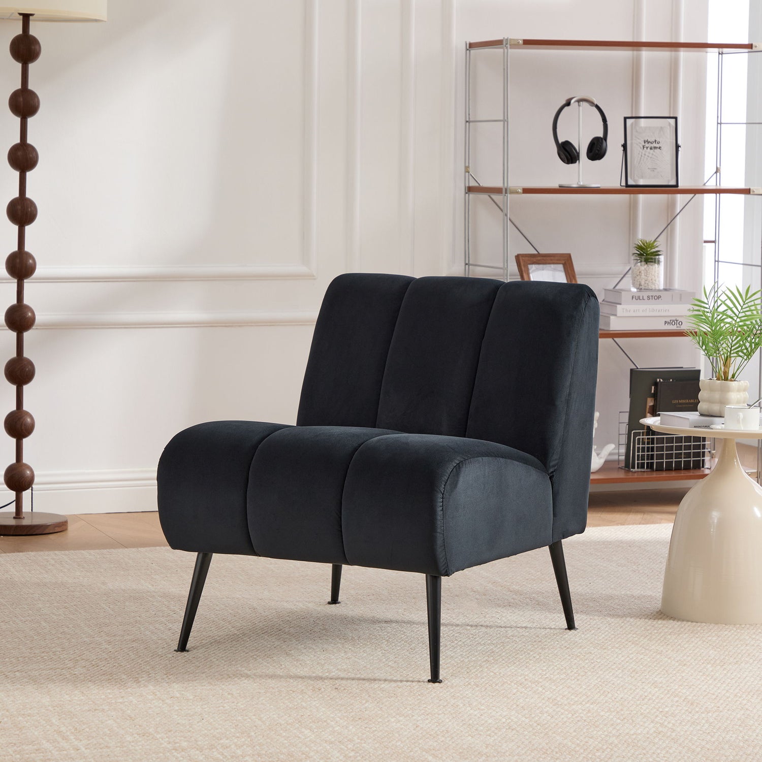 Upholstered Armless Chair For Living Room