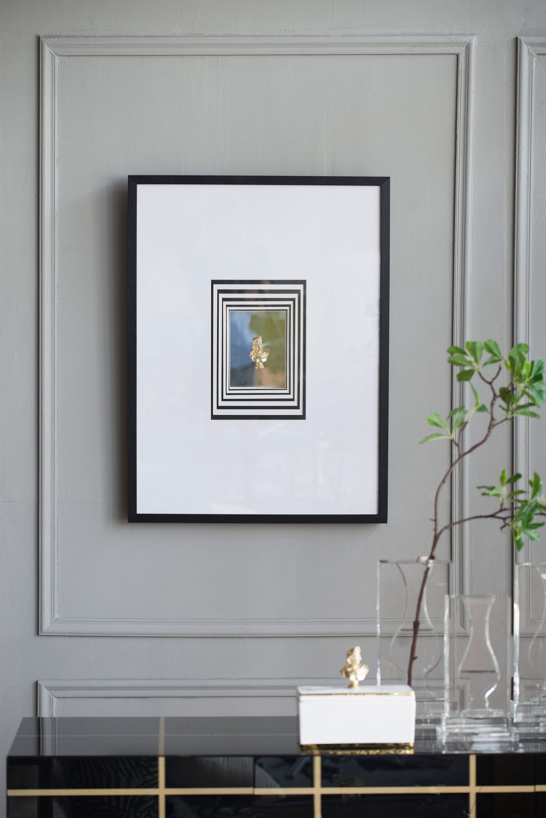 Modern Minimalist Wall Art With Roman Inspired Bust, Wall Decor For Living Room, Entryway, Bedroom - Multicolor