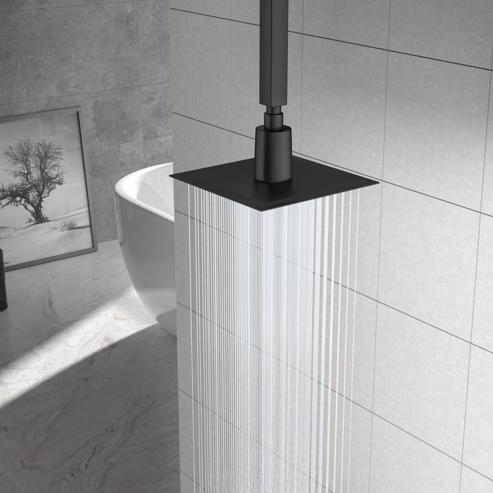 Ultra Thin 8&quot; Square Rain Shower Head 304 Stainless Steel, Wall / Ceiling Mounted