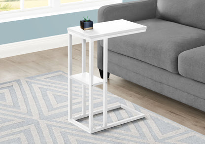 Accent Table, C - Shaped, Marble Look Contemporary &amp; Modern Convenient Design