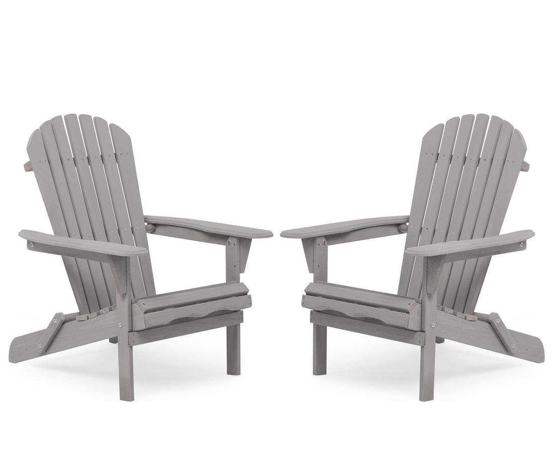 Lounge Patio Chair For Garden Outdoor Wooden Folding Adirondack Chair (Set of 2) Solid Cedar Wood Lounge Patio Chair For Garden