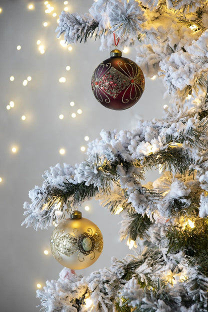 Decorative Hanging Ball Christmas Tree Ornaments For Holiday Decorations (Set of 6)