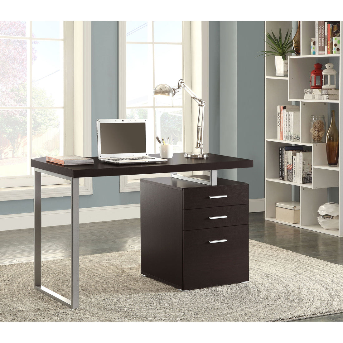 3 Drawer Reversible Office Desk - Cappuccino