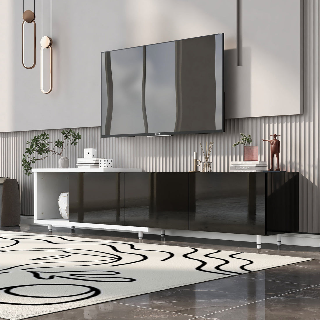 Modern Stylish Extendabletv Stand TV Cabinet For 80&quot; TV
