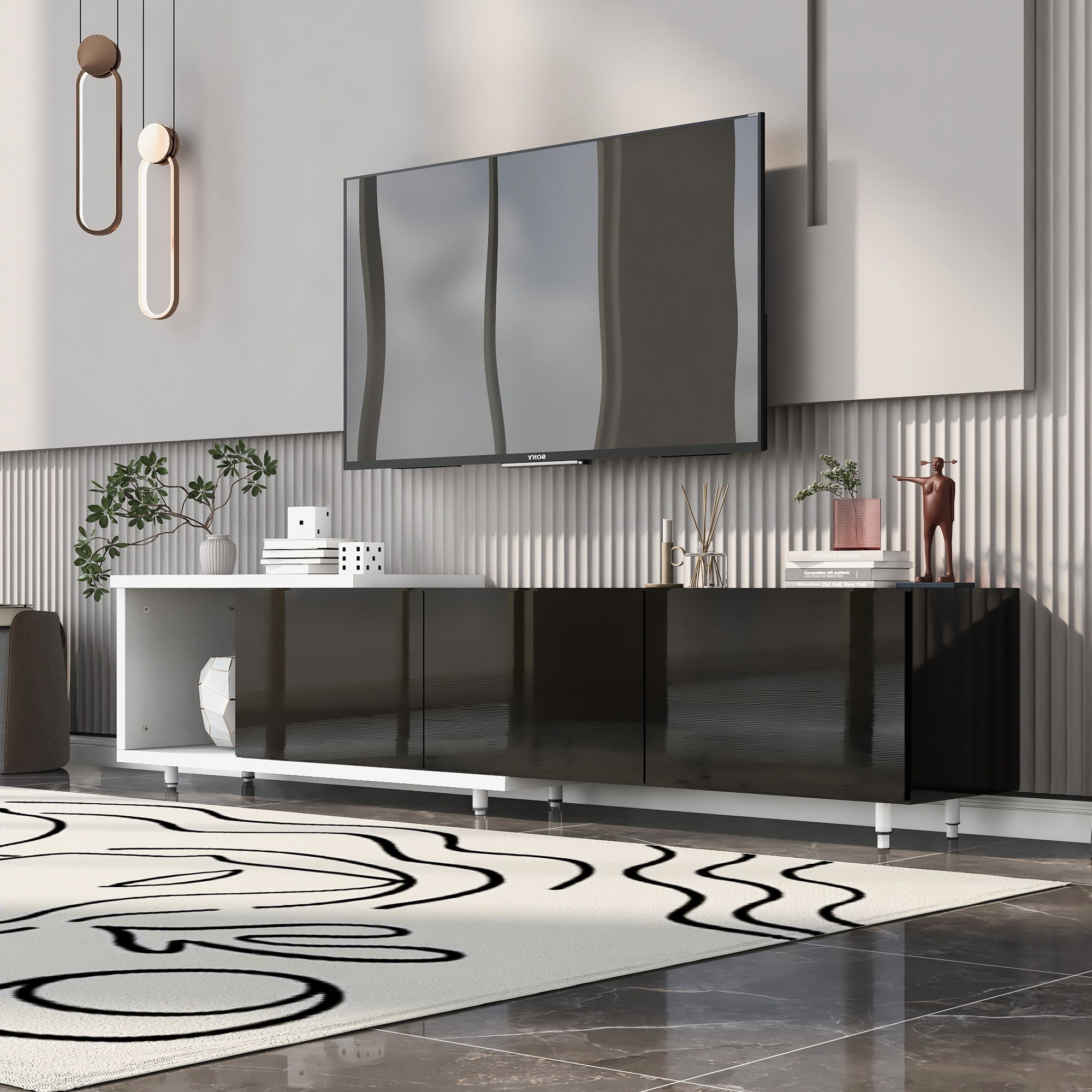 Modern Stylish Extendabletv Stand TV Cabinet For 80&quot; TV