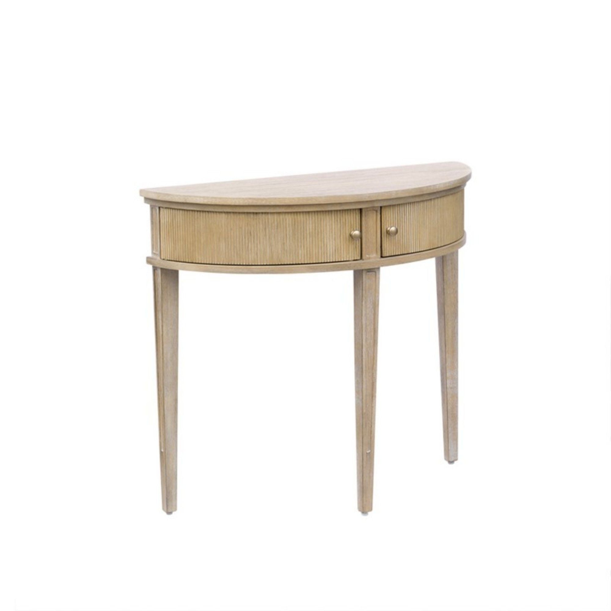Vintage Inspired Storage Console Table With Fluted Doors