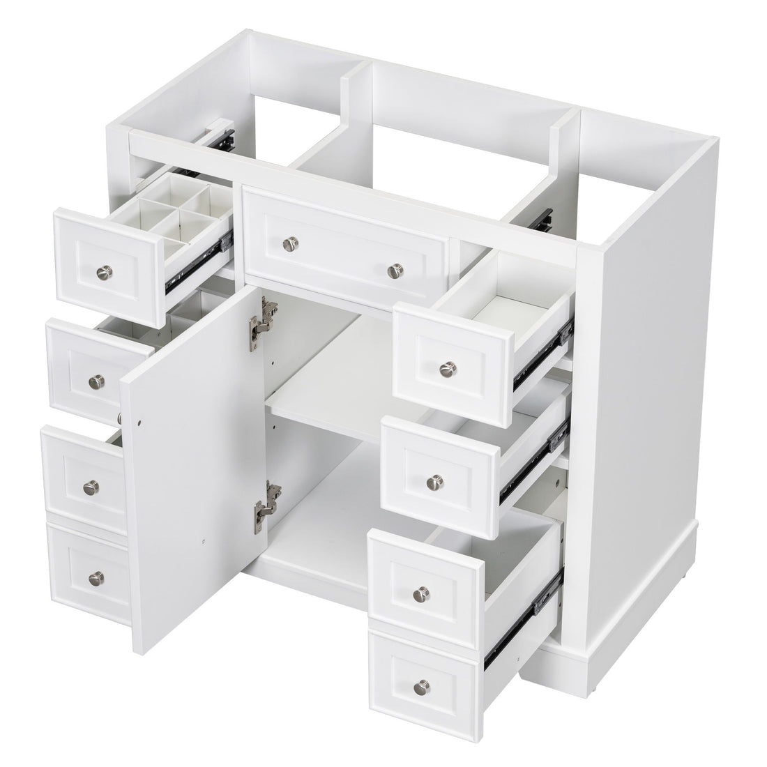 Modern Bathroom Vanity Base Only With 1 Cabinet And 6 Drawers