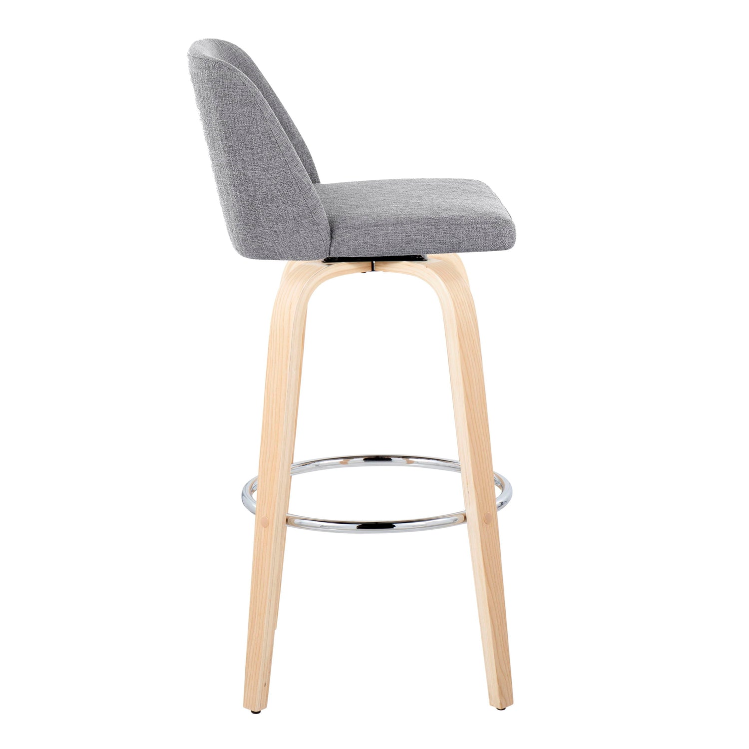 Toriano - Contemporary Fixed Height Barstool &amp; Swivel With Round Footrest (Set of 2)