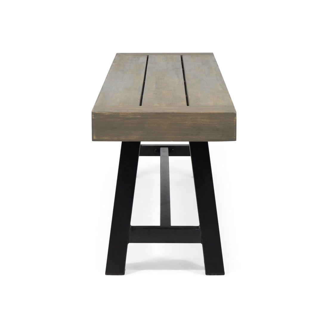 Outdoor Patio Bench - Gray / Rustic Metal