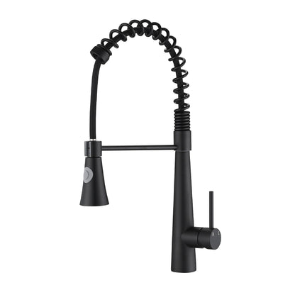 Commercial Kitchen Faucet With Pull Down Sprayer And Magnetic Docking Spray Head - Matte Black