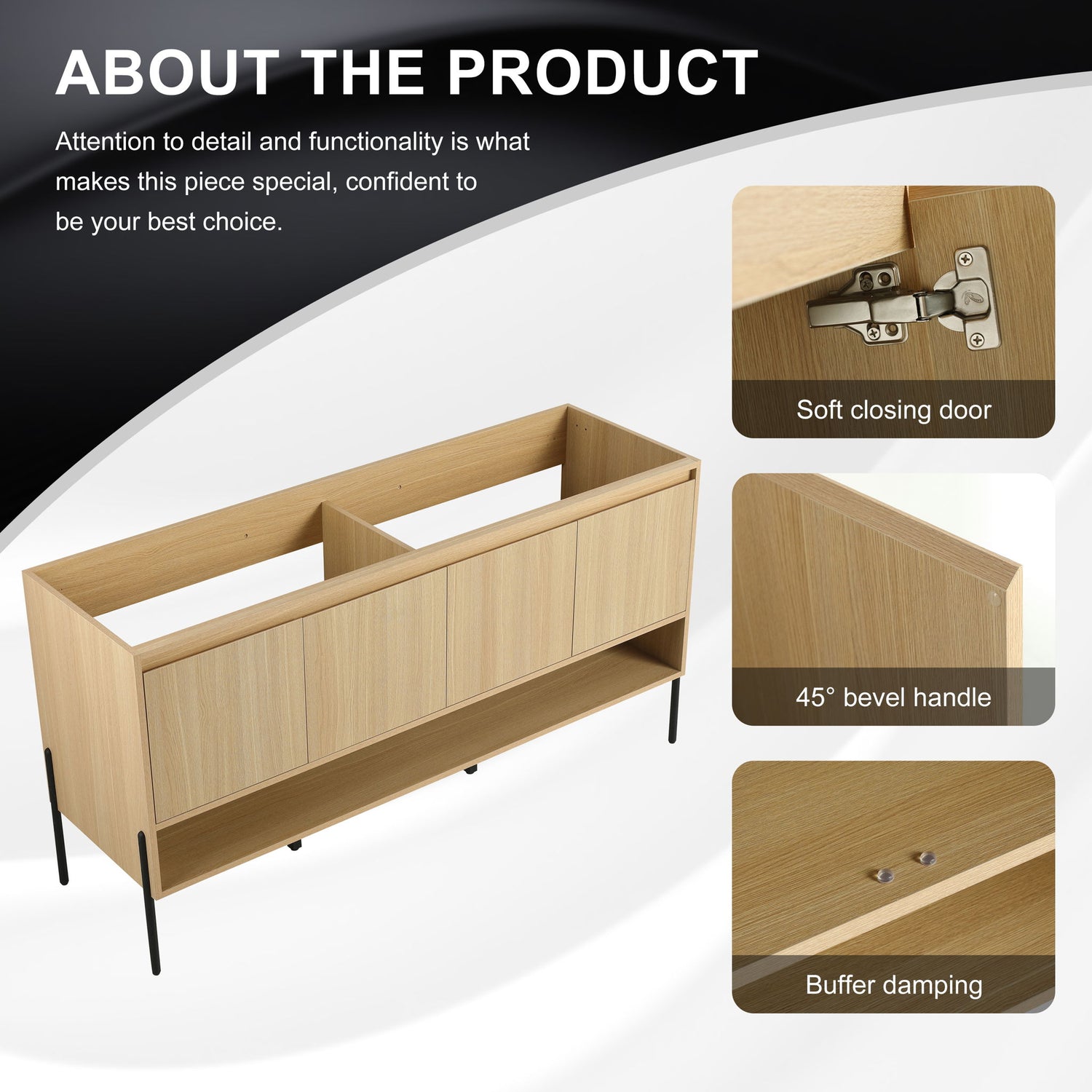 Freestanding Bathroom Vanity &amp; Soft Close Cabinet Doors