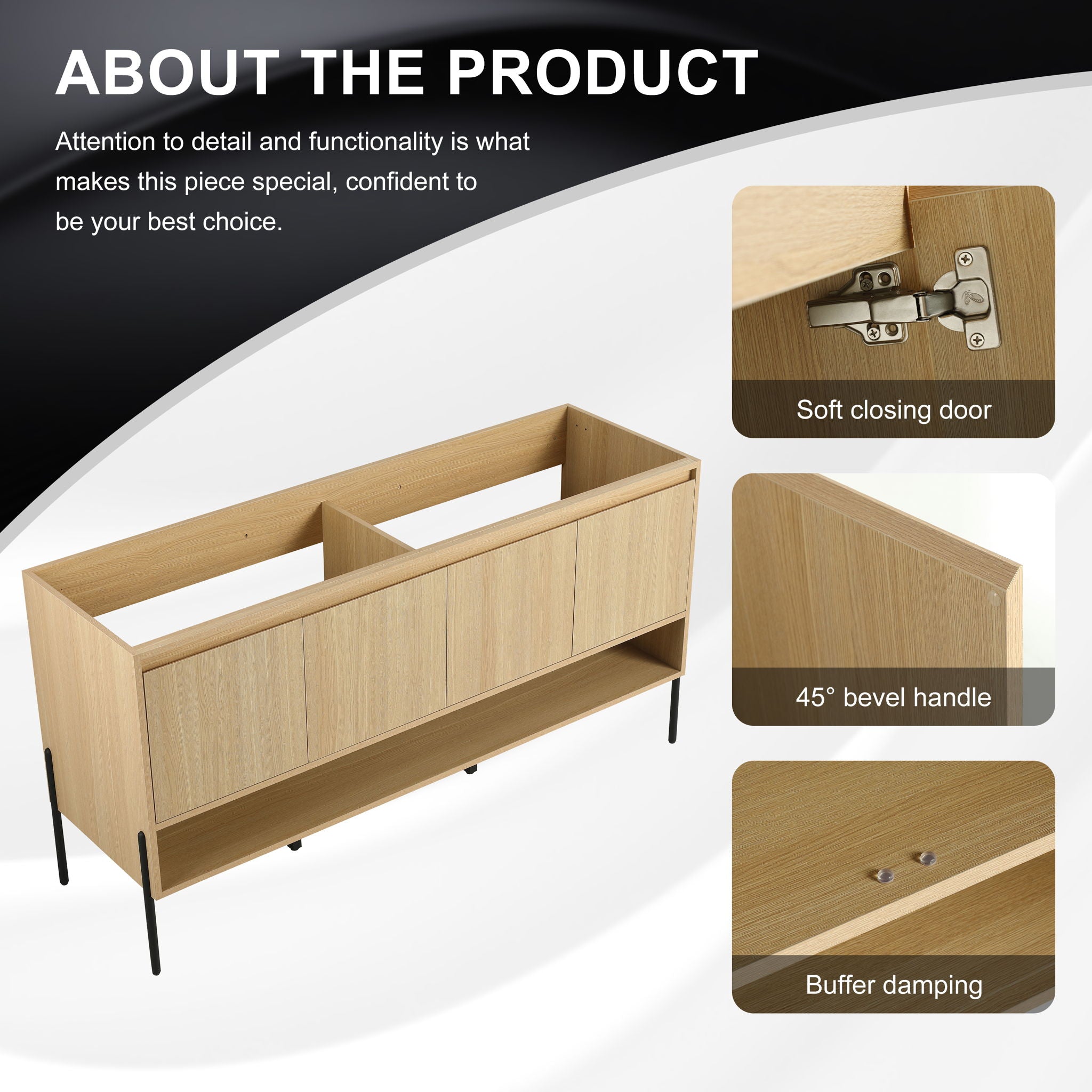 Freestanding Bathroom Vanity &amp; Soft Close Cabinet Doors