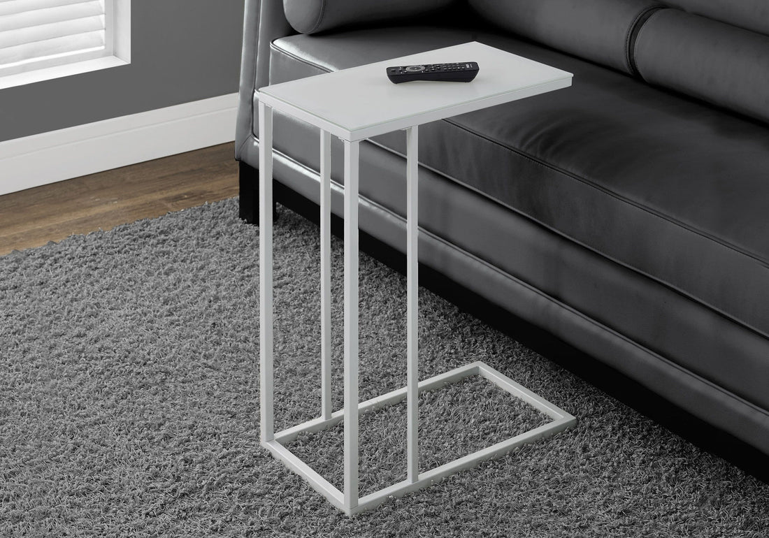 Accent Table, C - Shaped, Tempered Glass, Stylish Design Contemporary &amp; Modern