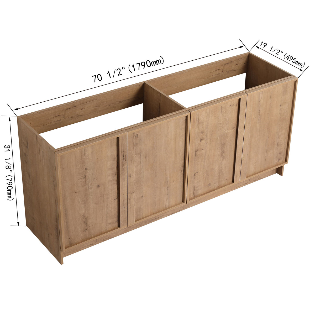 Freestanding Bathroom Vanity &amp; Soft Close Cabinet Doors, Excluding Sink