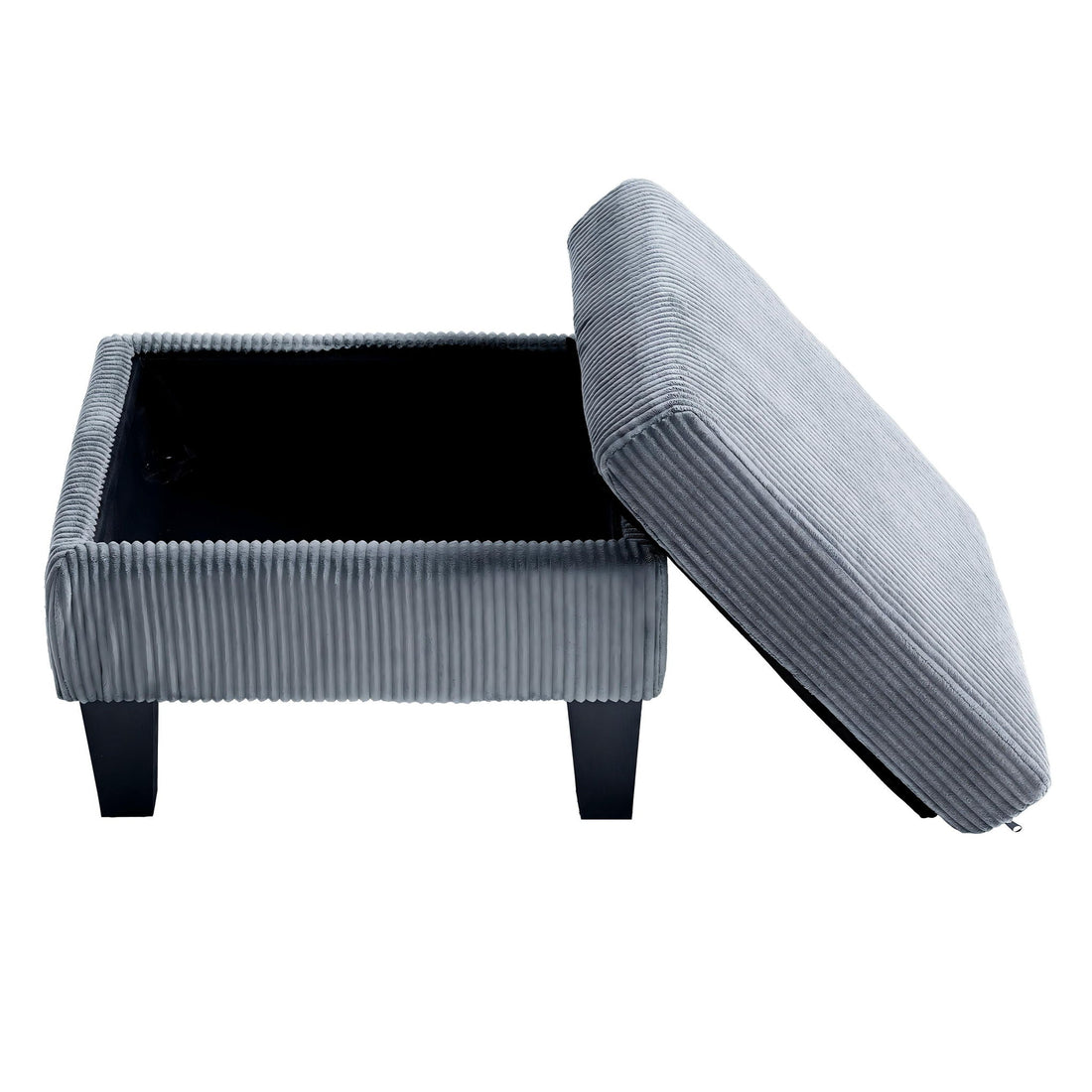 L-Shaped Sectional Sofa With Padded Cashmere, Space Saving Design For Living Rooms &amp; Apartments - Gray