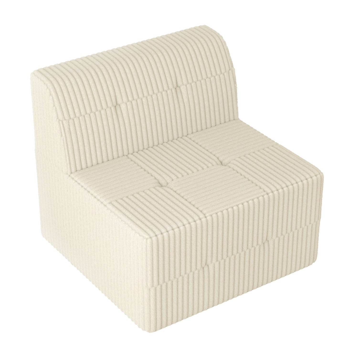 Modern Minimalist Corduroy Sleeper Sofa, Compressed Sectional Single Seat