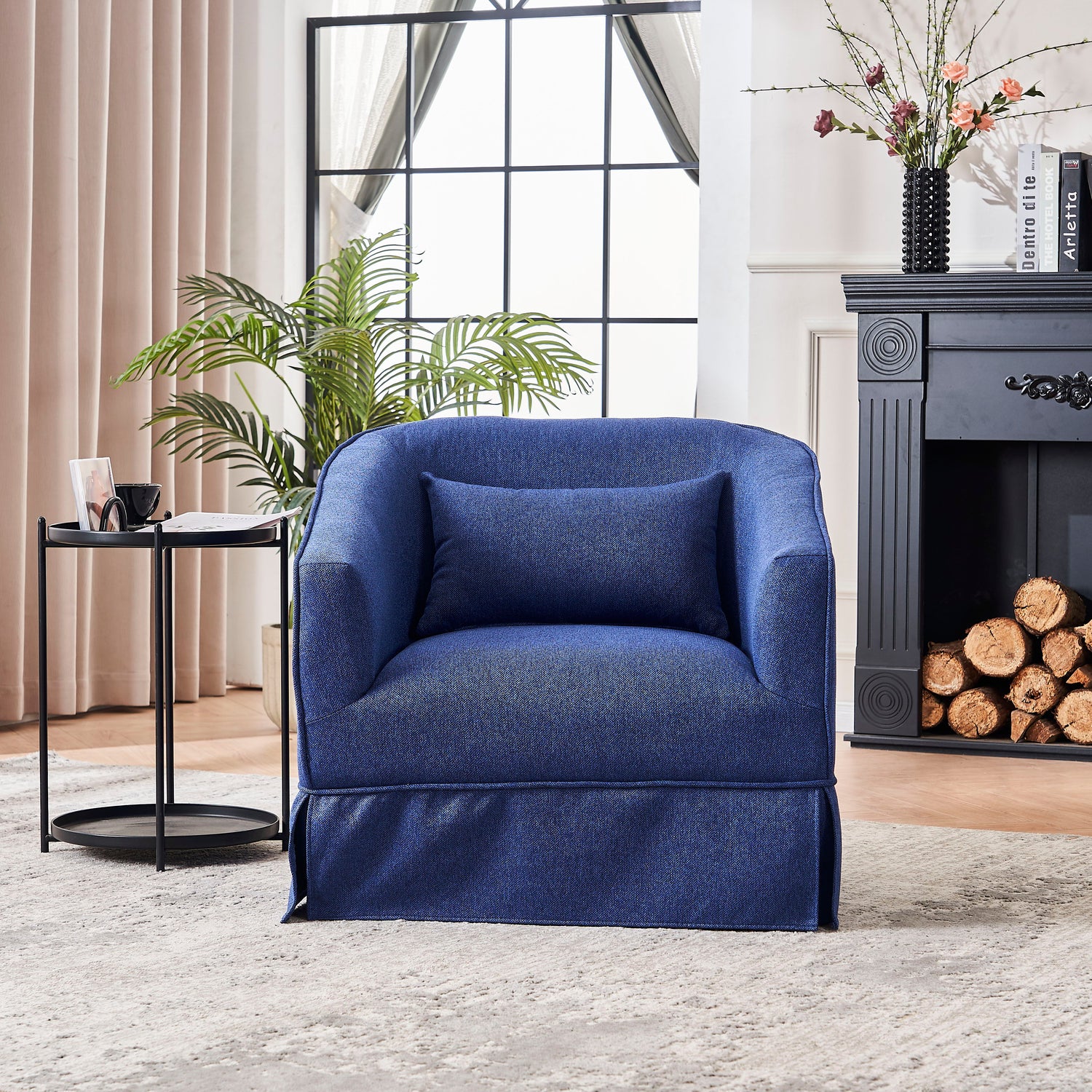 Swivel Accent Chairs Armchair For Living Room, Round Barrel Chairs