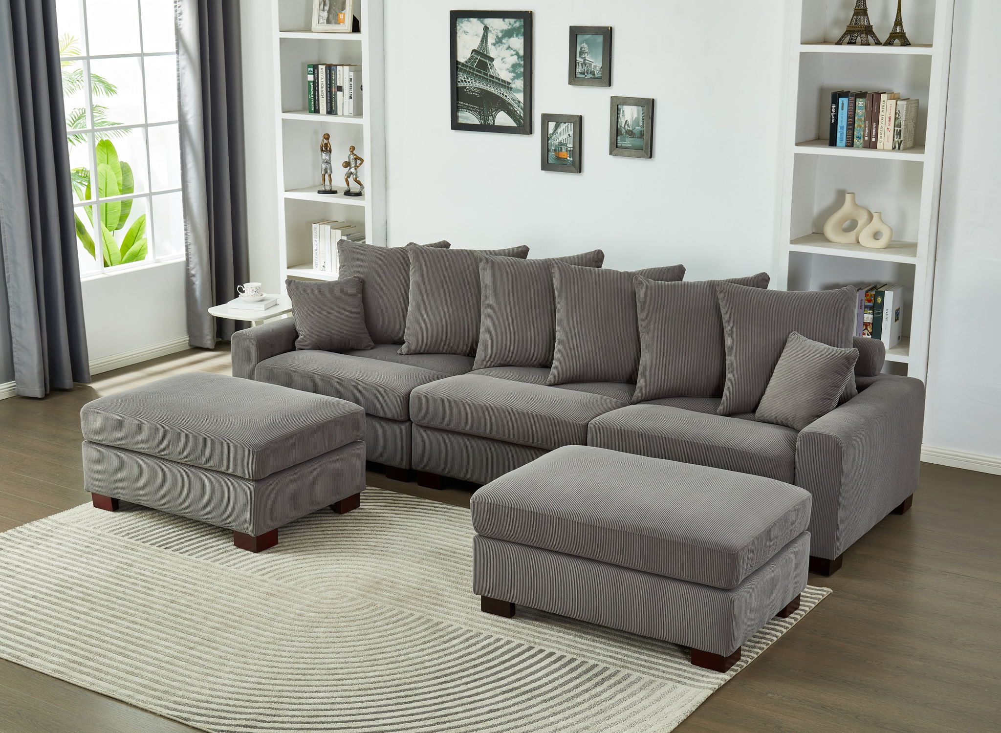 5 Seater Oversized Convertible L &amp; U Shaped Couch