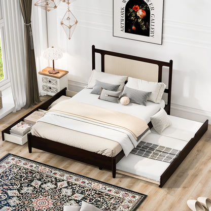 Platform Bed With 2 Big Drawers &amp; Trundle