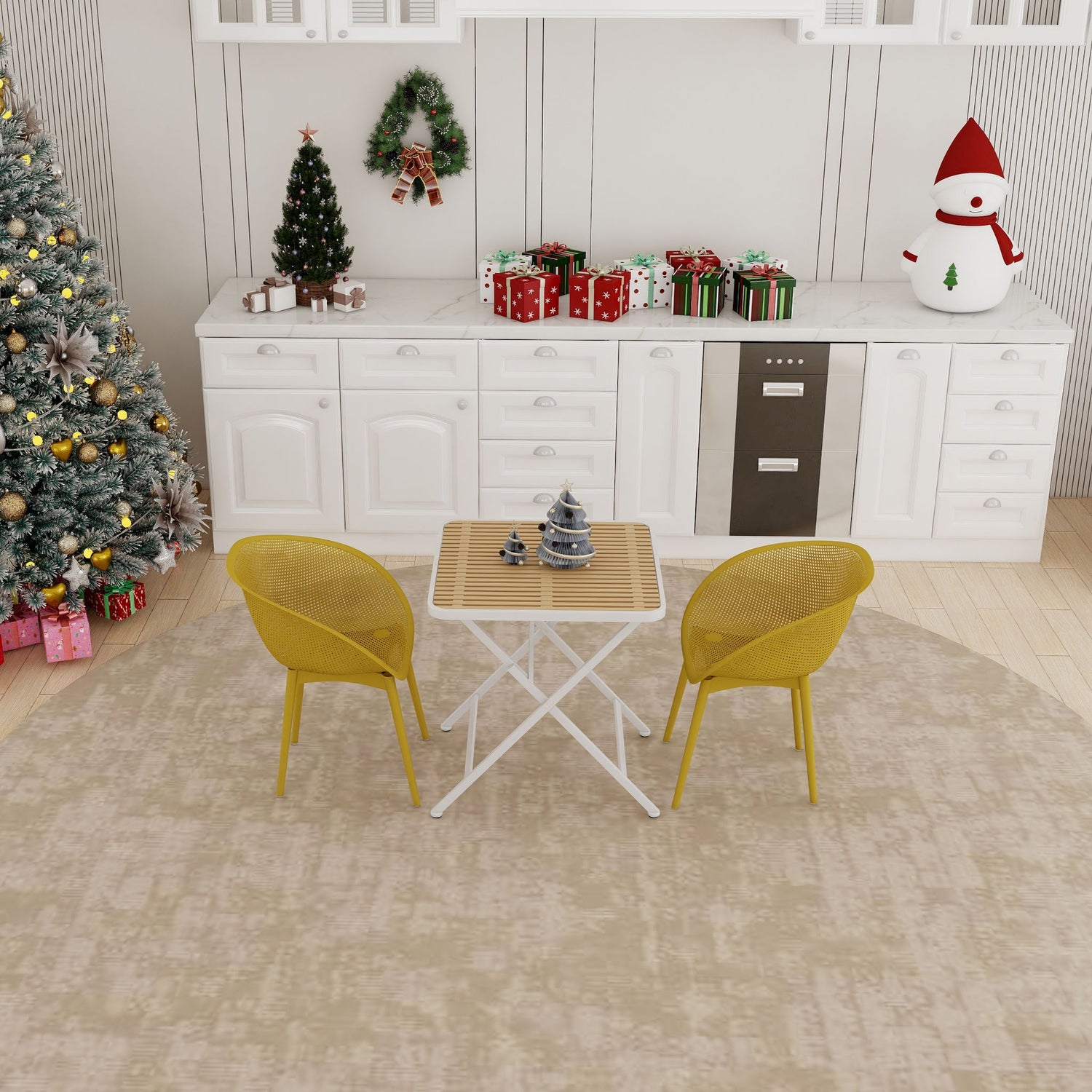 2 Pack Lounge Chair Set &amp; Folding Square Table