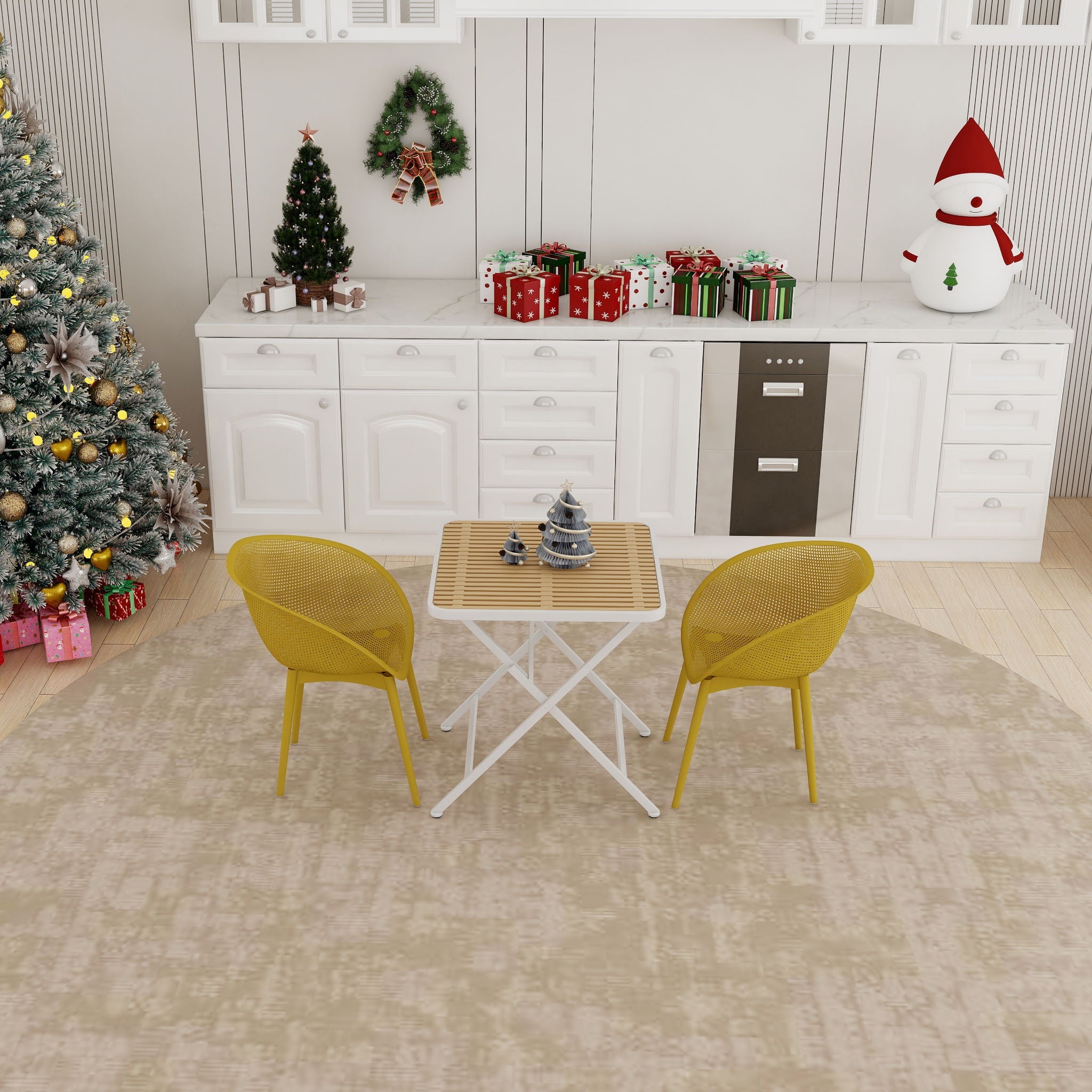 2 Pack Lounge Chair Set &amp; Folding Square Table