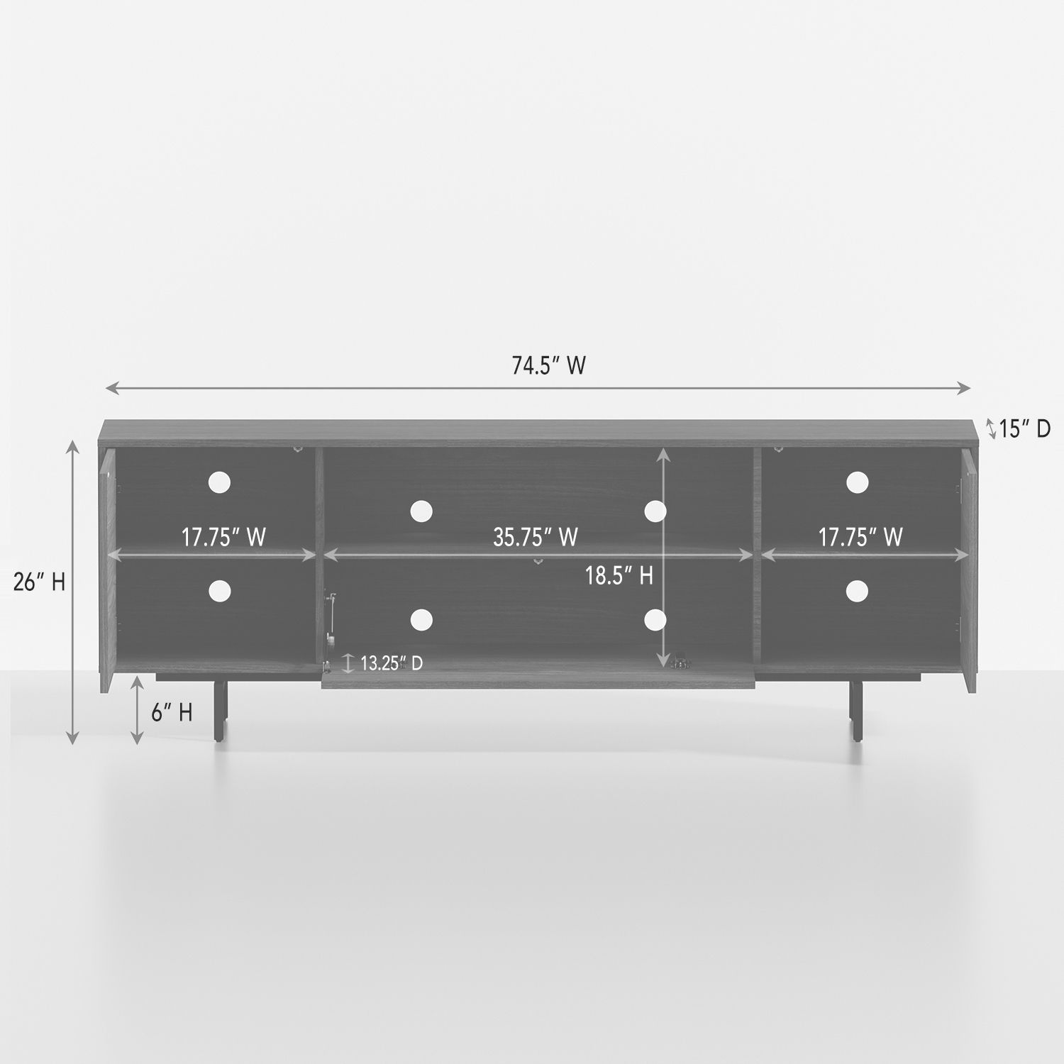 Adeline - 3 Door TV Console