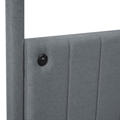 Canopy Platform Bed With USB And Type-C Ports