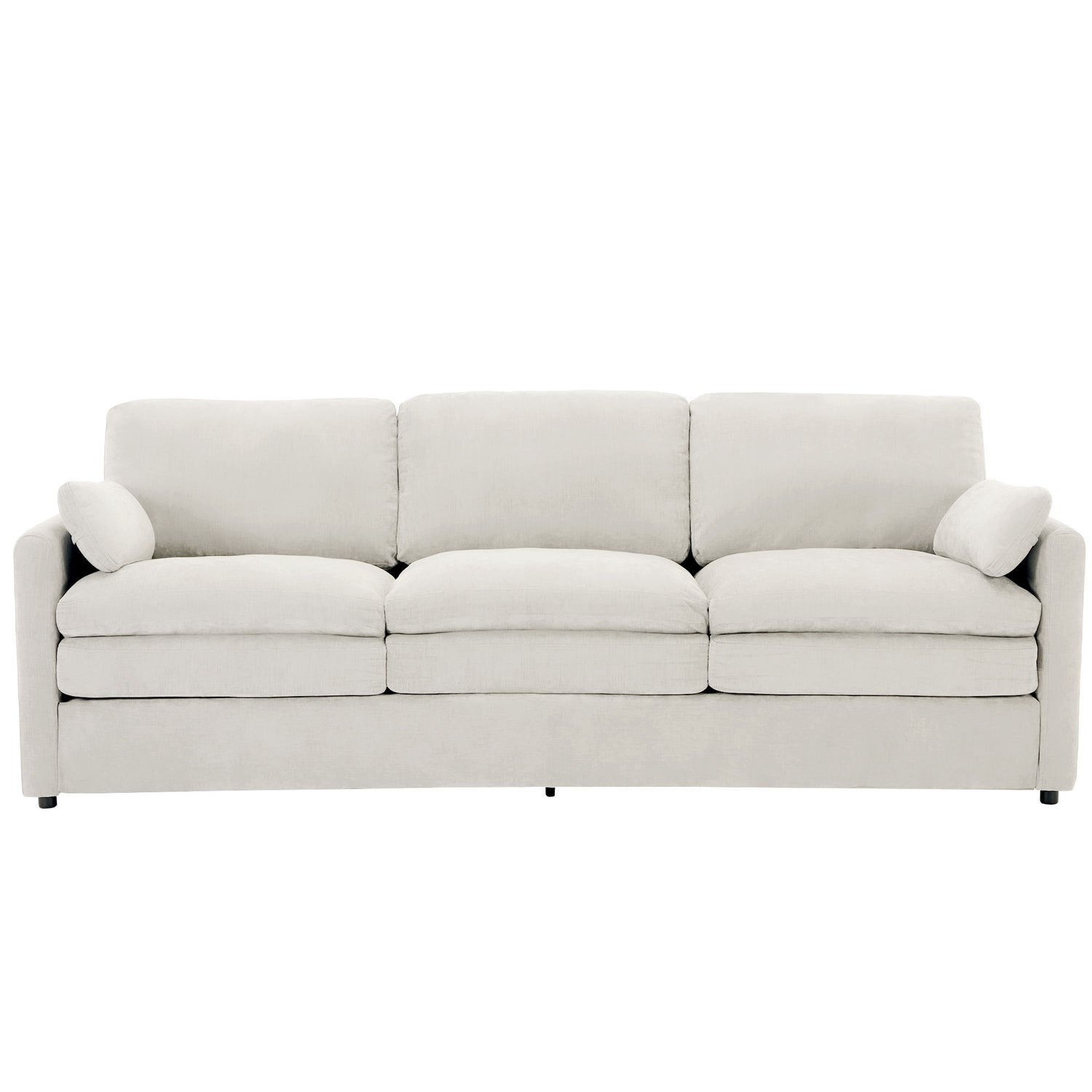Cozy Upholstered 3 Seater Sofa With Double Cushion