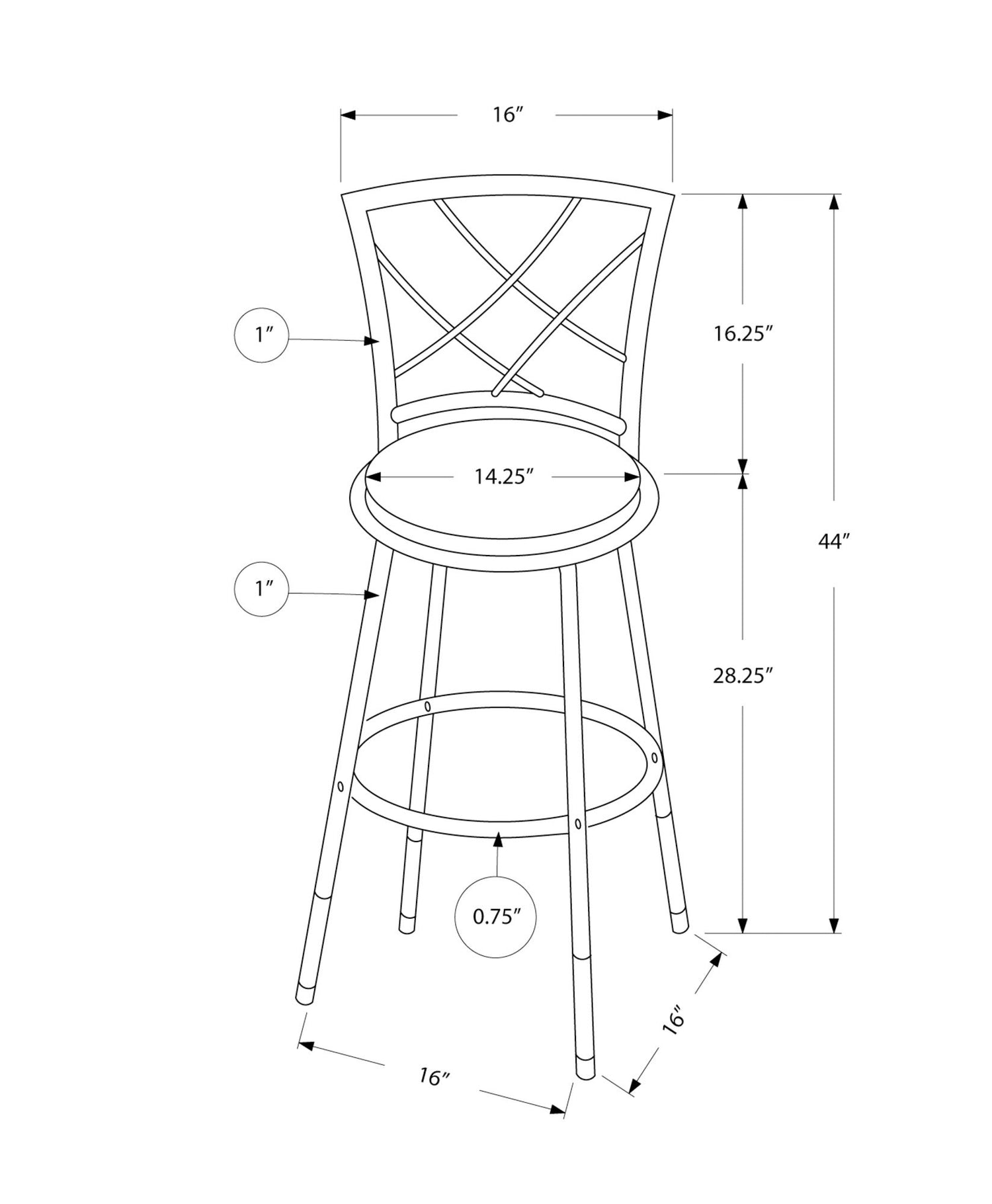 Swivel Stool Bar Height, Contemporary &amp; Modern Style (Set of 2)