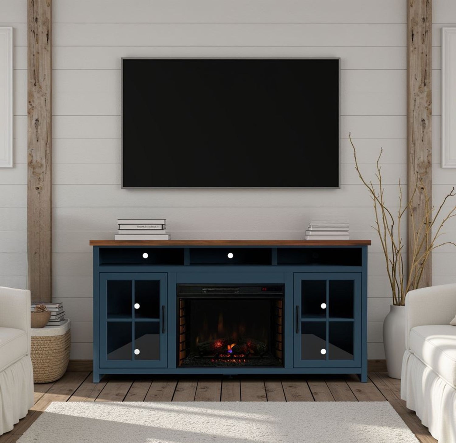 Nantucket - 74&quot; Fireplace TV Stand Console
