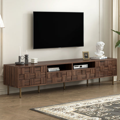 Mid Century TV Stand With 2 Drawers, Media Console Table For Tvs Up To 85&