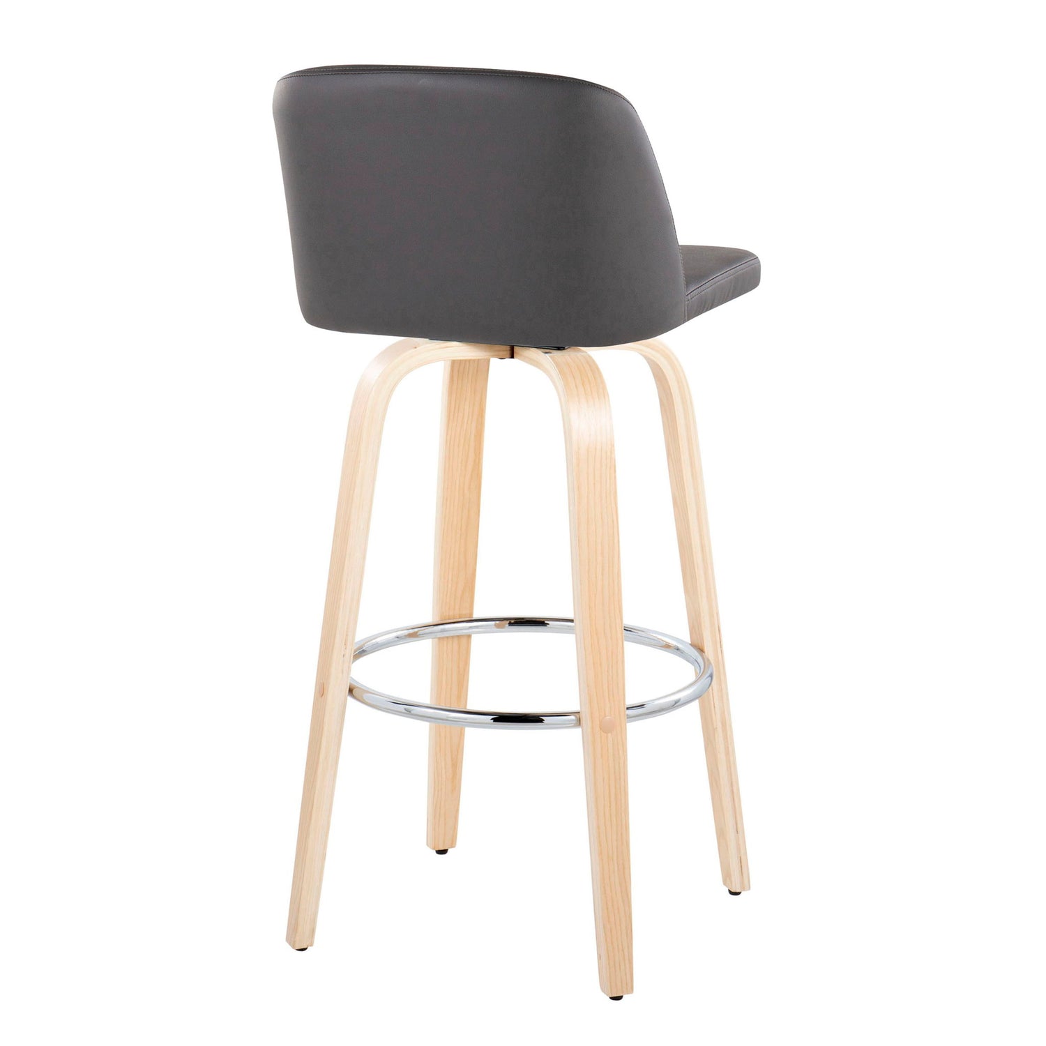 Toriano - Contemporary Fixed Height Barstool &amp; Swivel With Round Footrest (Set of 2)
