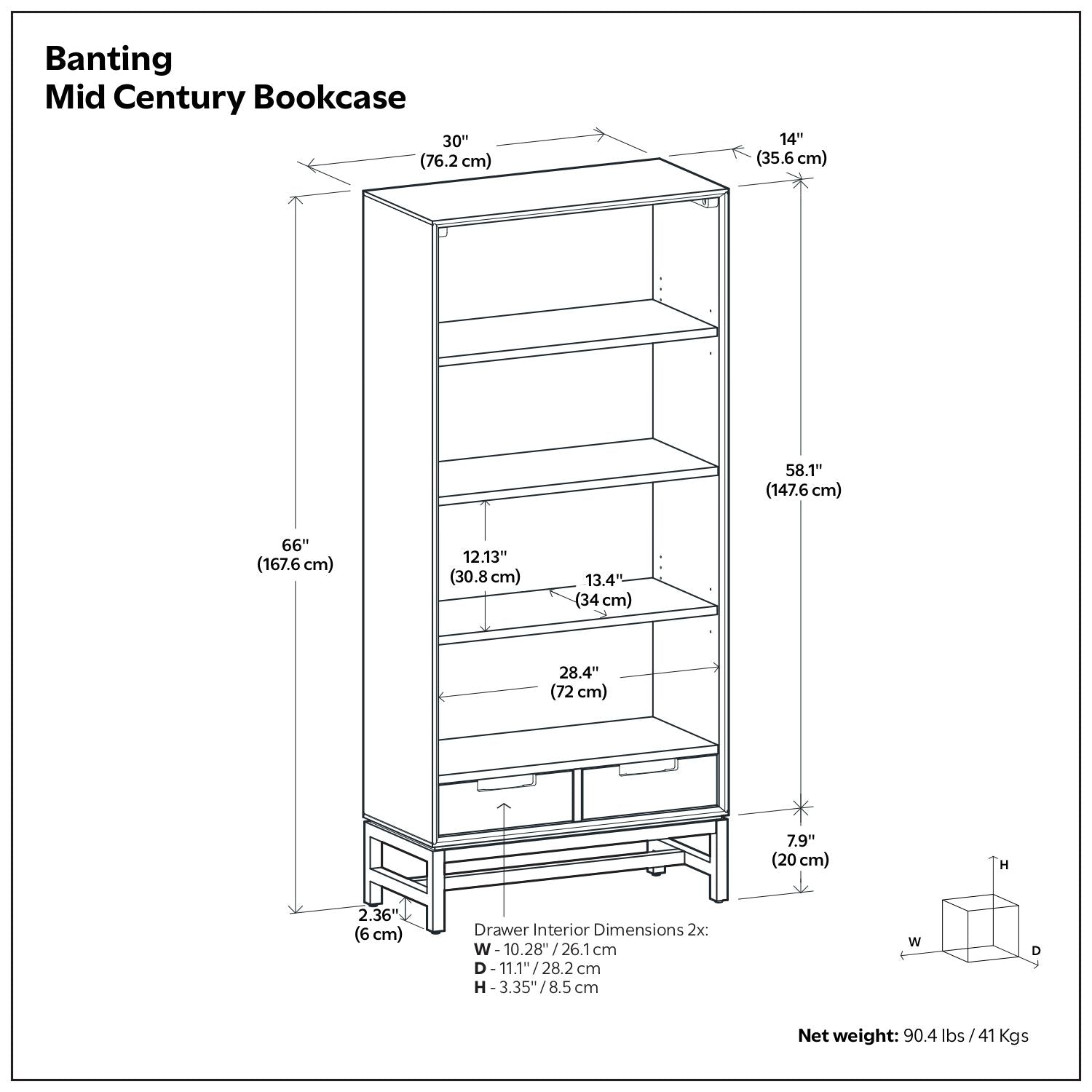 Banting - Mid Century Handcrafted Bookcase