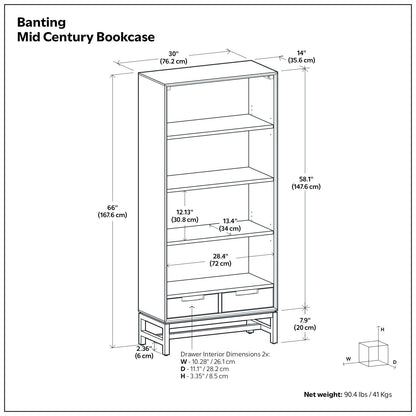Banting - Mid Century Handcrafted Bookcase