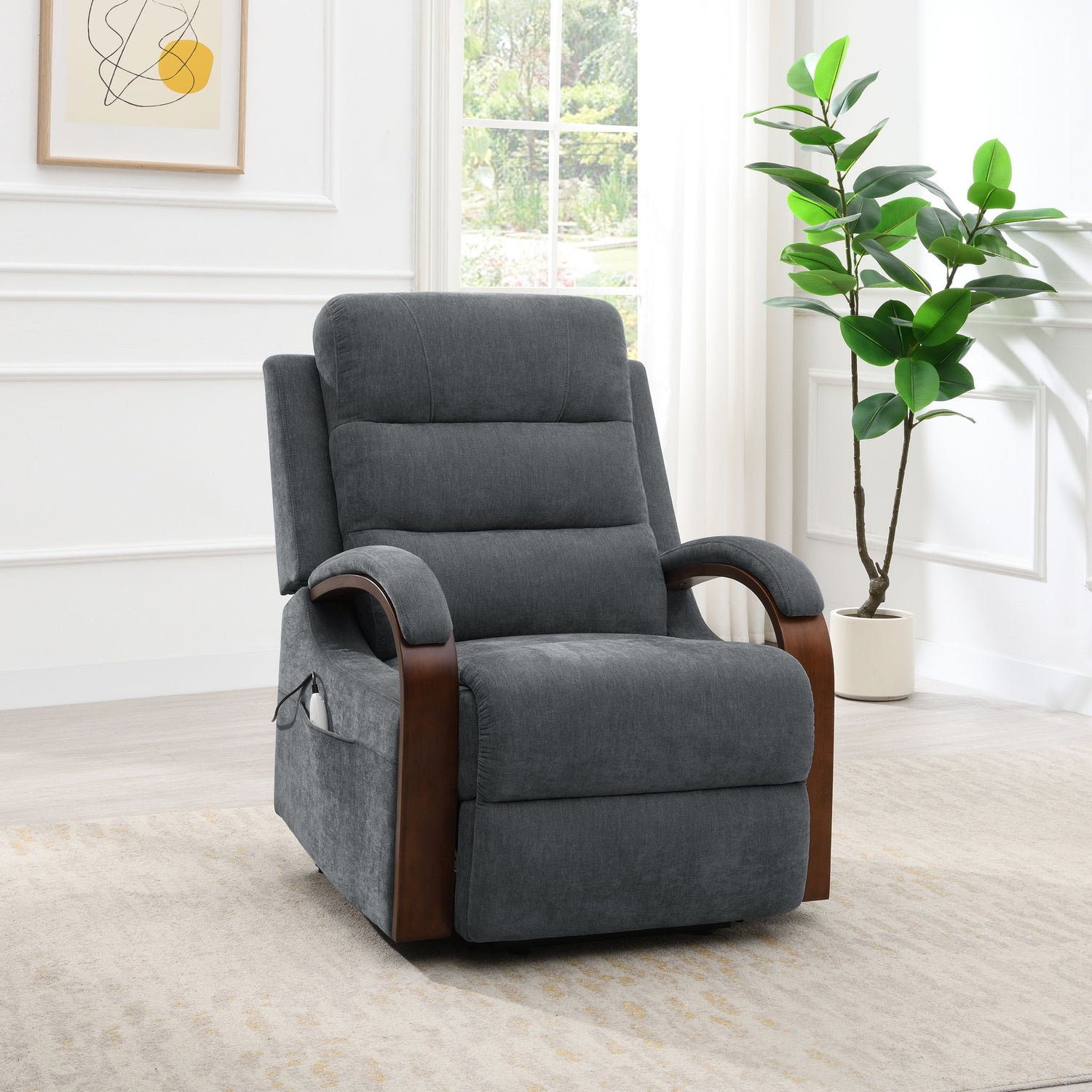 Kayla - Power Recliner With Lift &amp; Heating &amp; Massage (Zero Gravity) - Gray
