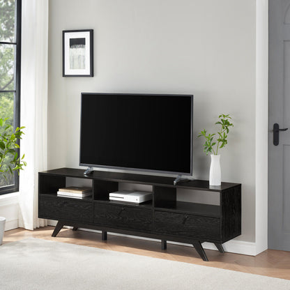 Modern Scandi 3 Door Low Profile TV Stand For TVs Up To 80&quot;