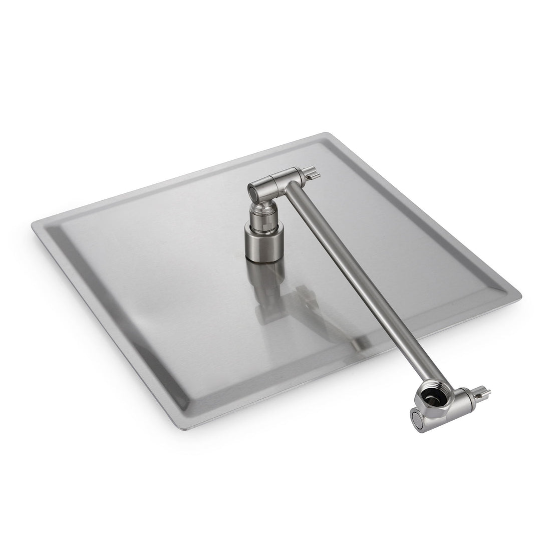 Luxury Rain Shower Head With Adjustable Arm, 10&quot; Square, Stainless Steel - Brushed Nickel