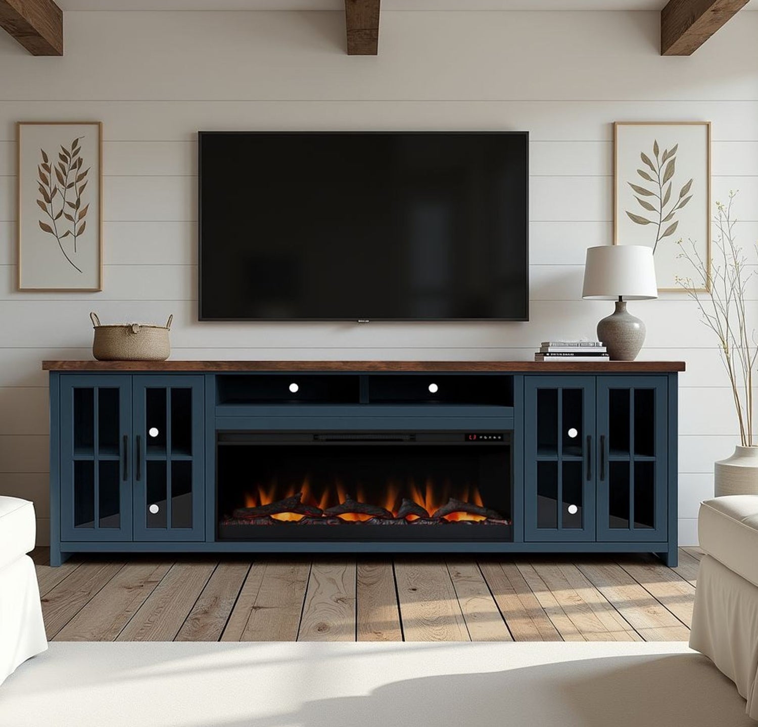 Nantucket - 74&quot; Fireplace TV Stand Console