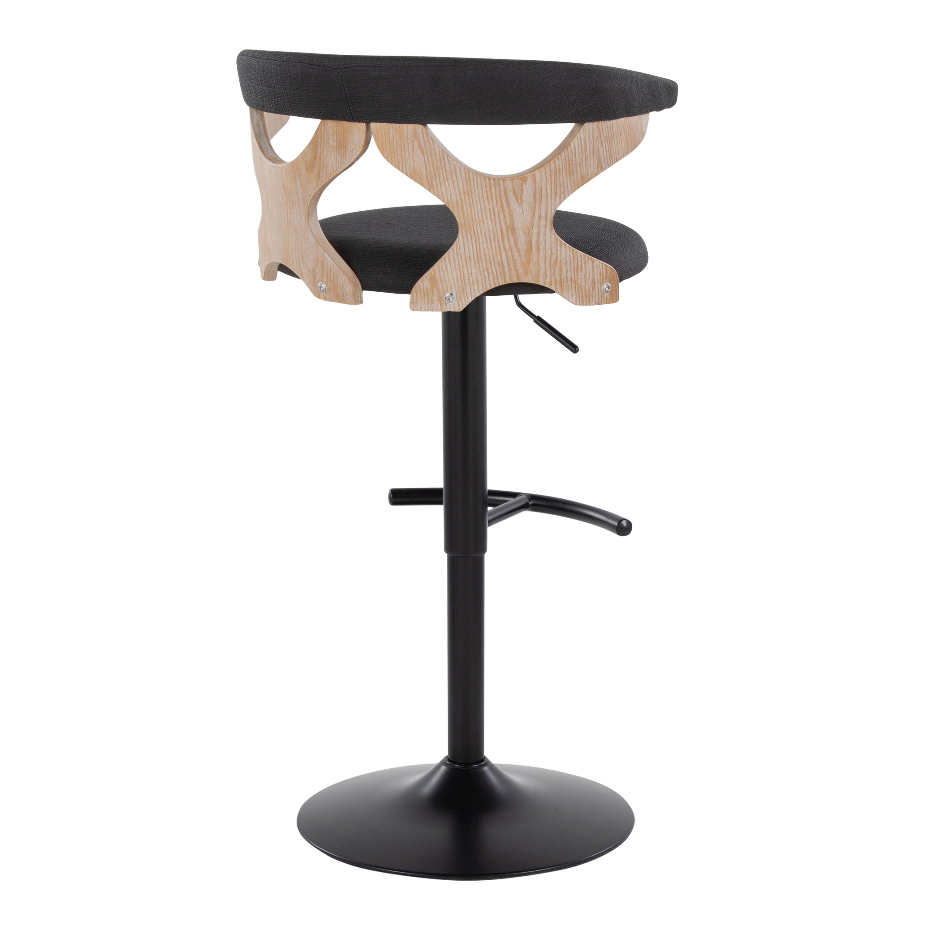 Gardenia - Contemporary Adjustable Barstool &amp; Swivel With Rounded T Footrest (Set of 2)
