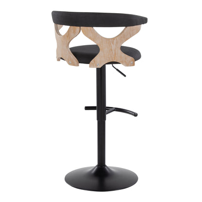 Gardenia - Contemporary Adjustable Barstool &amp; Swivel With Rounded T Footrest (Set of 2)