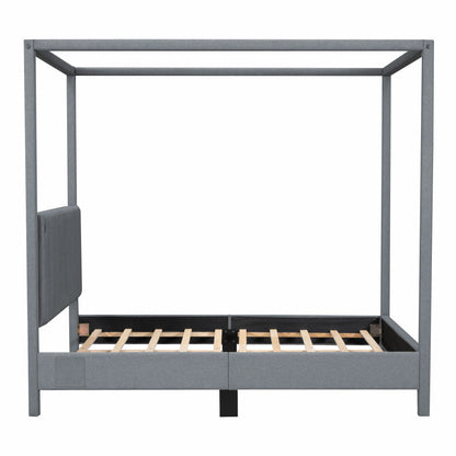Canopy Platform Bed With USB And Type-C Ports