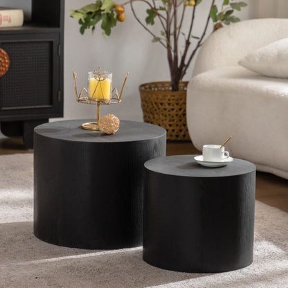 Round Nesting Coffee Table For Small Space (Set of 2)
